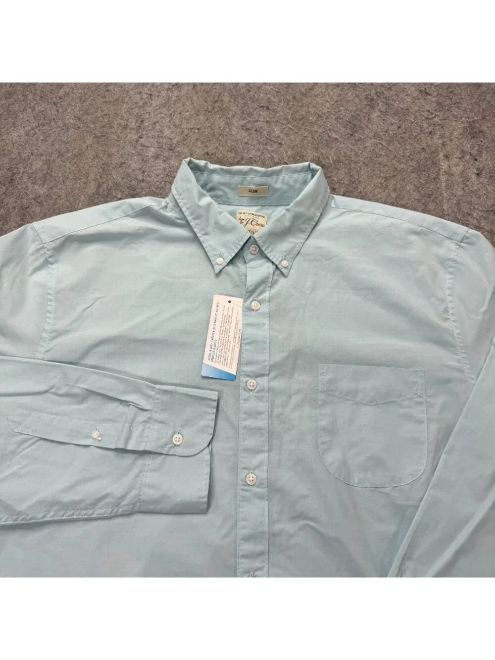 J.Crew Lightweight Button-Down Shirt Men XL Light Blue Slim Fit Performance